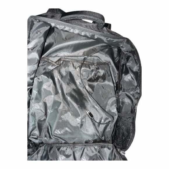 Matien Black Backpack Carry On Travel Bag 17 inch New - Picture 9 of 13